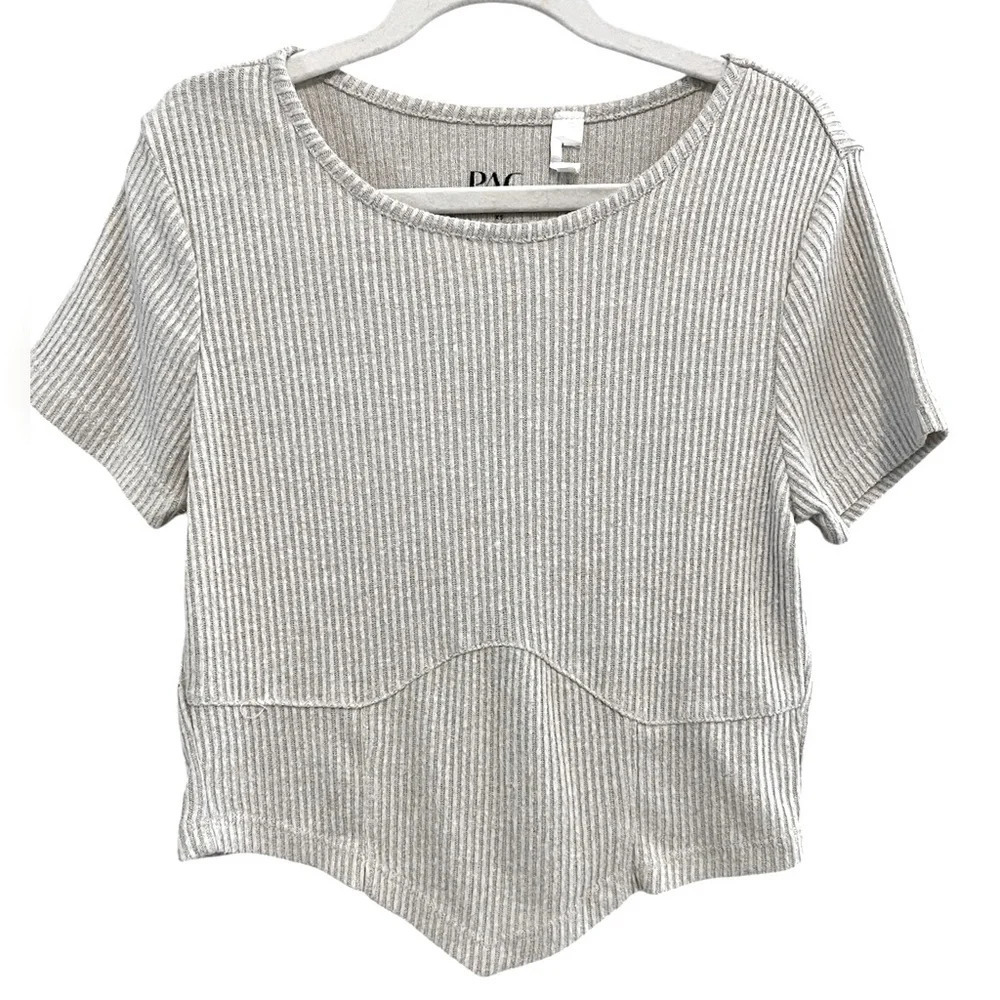 PacSun Women Juniors Beige Cream Tan Crop-top short sleeves size XS